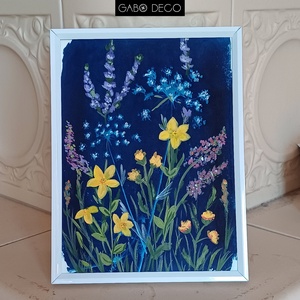 Vadvirágos, botanikai festmény vegyes technikával akvarell papíron, keretezve  - művészet - festmény - akril - Meska.hu