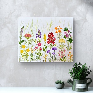 Vadvirágos, botanikai akril festmény, vászonkép - művészet - festmény - akril - Meska.hu
