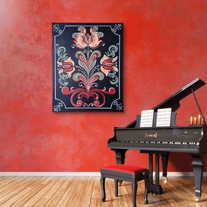 Hagyományos tulipános motívumos akril festmény, vászonkép - művészet - festmény - akril - Meska.hu