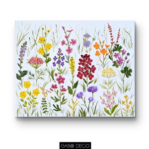 Vadvirágos, botanikai akril festmény, vászonkép - művészet - festmény - akril - Meska.hu