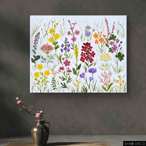Vadvirágos, botanikai akril festmény, vászonkép, Művészet, Festmény, Akril, Festészet, MESKA