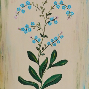 Nefelejcs, gyógynövényes kép konyhába étkezőbe - művészet - festmény - akril - Meska.hu