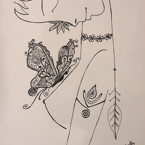 Tusrajz - Érintés - kézzel rajzolt, nem print!, Művészet, Grafika & Illusztráció, Tus, Fotó, grafika, rajz, illusztráció, MESKA
