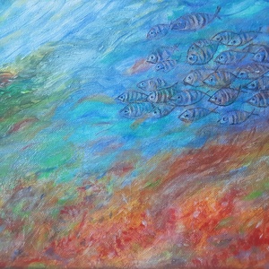 Áramlat  Akril festmény absztrakt - művészet - festmény - akril - Meska.hu