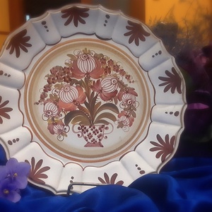 Virágos vintage falidísz, Jelzett, Otthon & Életmód, Dekoráció, Fali és függő dekoráció, Falra akasztható dekor, Kerámia, MESKA