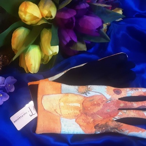 Vincent van Gogh festményével kesztyű - ruha & divat - sál, sapka, kendő - kesztyű - Meska.hu