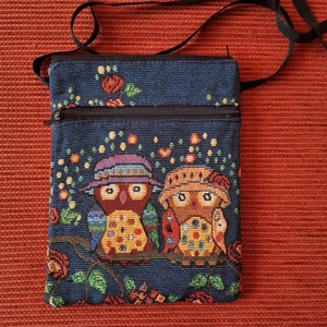 Bagoly mintás oldaltáska - táska & tok - kézitáska & válltáska - vállon átvethető táska - Meska.hu