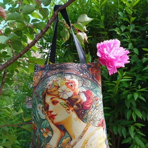Alfons Mucha válltáska I. - táska & tok - bevásárlás & shopper táska - shopper, textiltáska, szatyor - Meska.hu