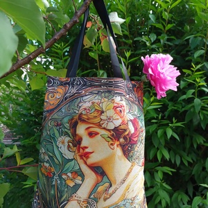 Alfons Mucha válltáska I. - táska & tok - bevásárlás & shopper táska - shopper, textiltáska, szatyor - Meska.hu