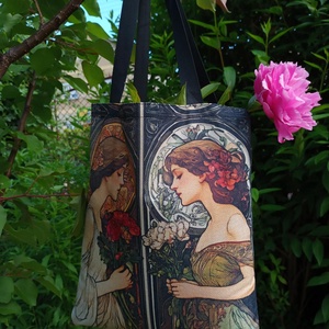 Alfons Mucha válltáska II. - táska & tok - bevásárlás & shopper táska - shopper, textiltáska, szatyor - Meska.hu
