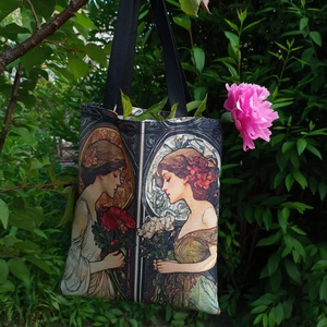 Alfons Mucha válltáska II. - táska & tok - bevásárlás & shopper táska - shopper, textiltáska, szatyor - Meska.hu