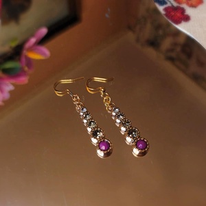 Charlotte  színátmenetes strasszos fülbevaló - ékszer - fülbevaló - lógó fülbevaló - Meska.hu