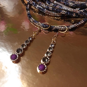 Charlotte  színátmenetes strasszos fülbevaló - ékszer - fülbevaló - lógó fülbevaló - Meska.hu