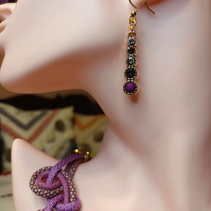 Charlotte  színátmenetes strasszos fülbevaló - ékszer - fülbevaló - lógó fülbevaló - Meska.hu