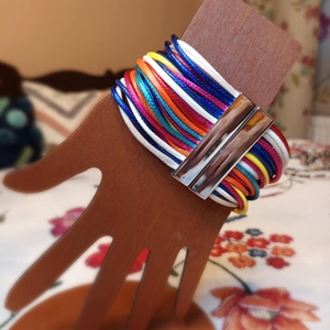 Sokszínű mágneskapcsos karkötő - ékszer - karkötő - széles karkötő - Meska.hu