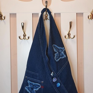 Denim farmer shopper táska, Táska & Tok, Bevásárlás & Shopper táska, Shopper, textiltáska, szatyor, Varrás, MESKA