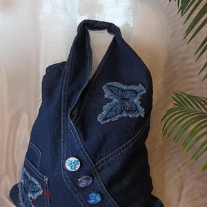 Denim farmer shopper táska - táska & tok - bevásárlás & shopper táska - shopper, textiltáska, szatyor - Meska.hu