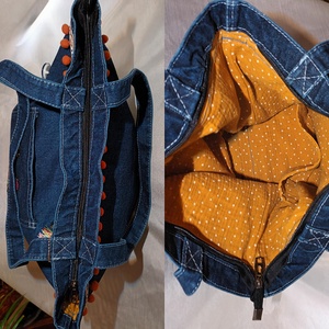 Bohém farmer bevásárló táska ajándék dísszel és kitűzővel - táska & tok - bevásárlás & shopper táska - shopper, textiltáska, szatyor - Meska.hu