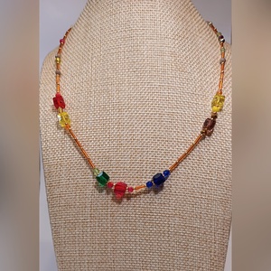 Modern geometrikus nyaklánc fazettált gyöngyökkel, Ékszer, Nyaklánc, Cameo nyaklánc, Ékszerkészítés, MESKA