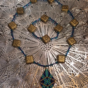 Etno-Chic gyöngyékszer szett � Türkiz és Bronz Harmónia - Meska.hu