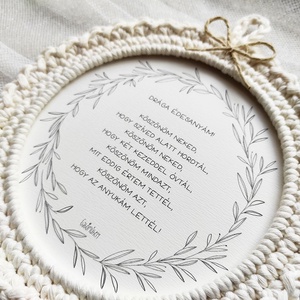 Horgolt képkeret édesanyáknak - 20 cm - otthon & életmód - dekoráció - kép & falikép - képkeret - Meska.hu