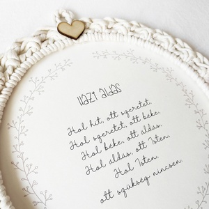 Házi áldás horgolt képkeret-fa szívvel-27 cm - otthon & életmód - vallás - házi áldás - Meska.hu