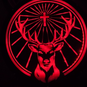 RGB LED szarvas falidekor - világító akril design - otthon & életmód - dekoráció - fali és függő dekoráció - falra akasztható dekor - Meska.hu
