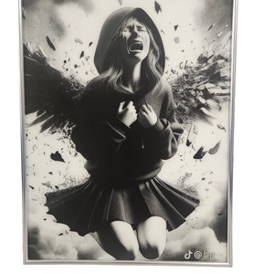 Gravírozott üveg falikép - dark art portré - otthon & életmód - dekoráció - kép & falikép - táblakép - Meska.hu