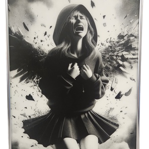 Gravírozott üveg falikép - dark art portré - otthon & életmód - dekoráció - kép & falikép - táblakép - Meska.hu