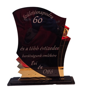 Egyedi akrilüveg gravírozott ajándék órával - személyre szabható emlékplakett, Otthon & Életmód, Dekoráció, Asztal és polc dekoráció, Gravírozott táblák, Gravírozás, pirográfia, MESKA