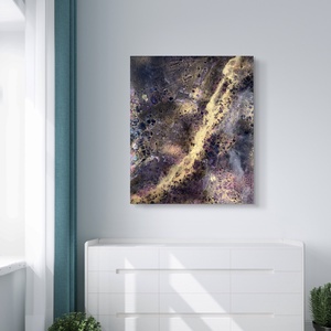 Gold-Red galaxy 46cm X 55cm akril, epoxy kép - művészet - festmény - festmény vegyes technika - Meska.hu