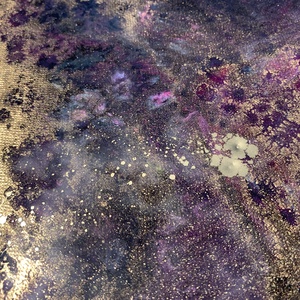 Gold-Red galaxy 46cm X 55cm akril, epoxy kép - művészet - festmény - festmény vegyes technika - Meska.hu
