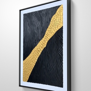Golden river 50cm x 40cm textúrált kép - művészet - festmény - festmény vegyes technika - Meska.hu