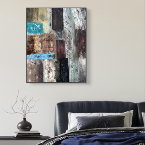 Fields 40cm x 50 cm texturált absztrakt festmény - művészet - festmény - festmény vegyes technika - Meska.hu