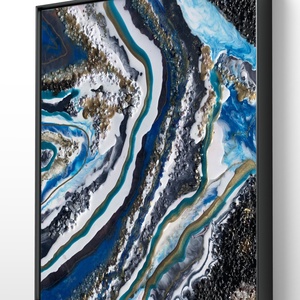 Iced layers 40cm X 40cm akril, epoxy texturált kép  - művészet - festmény - festmény vegyes technika - Meska.hu