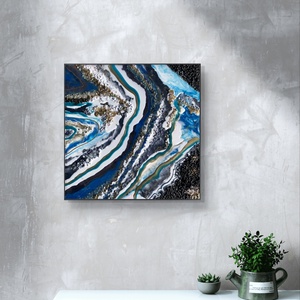 Iced layers 40cm X 40cm akril, epoxy texturált kép  - művészet - festmény - festmény vegyes technika - Meska.hu
