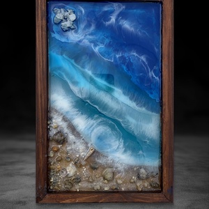 Seaside 22,5cm x 34cm epoxy texturált kép  - művészet - festmény - festmény vegyes technika - Meska.hu