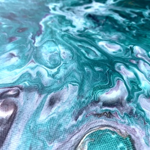 Turquoise flow 40 cm x 40 cm Akril festmény - művészet - festmény - festmény vegyes technika - Meska.hu