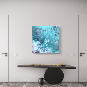 Turquoise flow 40 cm x 40 cm Akril festmény - művészet - festmény - festmény vegyes technika - Meska.hu