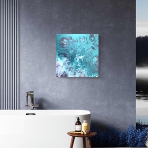 Turquoise flow 40 cm x 40 cm Akril festmény - művészet - festmény - festmény vegyes technika - Meska.hu
