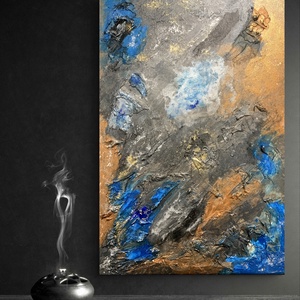 Liquid earth II. 38cm x 55cm absztrakt strukturált festmény, Művészet, Festmény, Festmény vegyes technika, Festészet, Festett tárgyak, MESKA