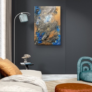 Liquid earth II. 38cm x 55cm absztrakt strukturált festmény - művészet - festmény - festmény vegyes technika - Meska.hu