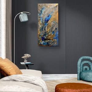 Liquid earth I. 30cm x 60cm absztrakt strukturált festmény - művészet - festmény - festmény vegyes technika - Meska.hu
