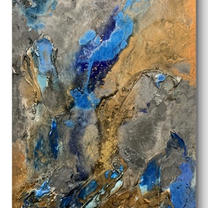 Liquid earth I. 30cm x 60cm absztrakt strukturált festmény - művészet - festmény - festmény vegyes technika - Meska.hu