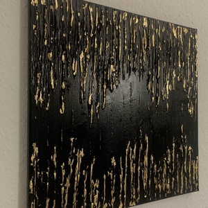  Golden dripstone 40cm x 40 cm texturált absztrakt festmény - művészet - festmény - festmény vegyes technika - Meska.hu