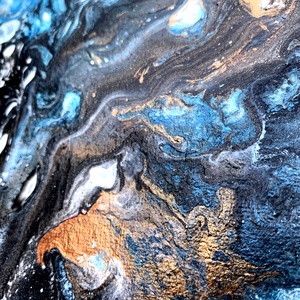 River of lava  20 cm x 20 cm Absztrakt akril festmény - művészet - festmény - festmény vegyes technika - Meska.hu