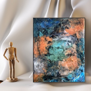 Storm 24cm X 30cm akril, epoxy kép - művészet - festmény - festmény vegyes technika - Meska.hu