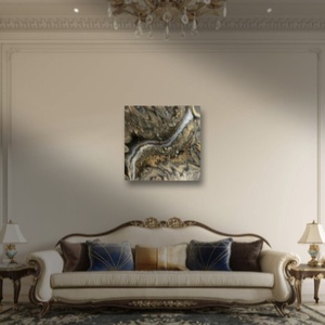 Golden flow 40cm x 40cm absztrakt festmény - művészet - festmény - festmény vegyes technika - Meska.hu