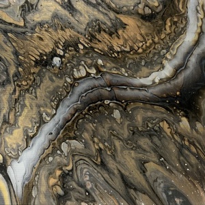 Golden flow 40cm x 40cm absztrakt festmény - művészet - festmény - festmény vegyes technika - Meska.hu