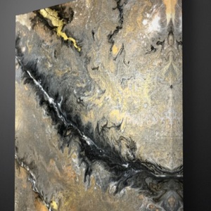 Golden space 40cm x 40cm absztrakt festmény - művészet - festmény - festmény vegyes technika - Meska.hu